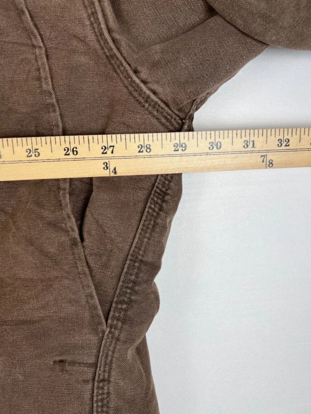 Vintage Carhartt Men 2XL Made in USA Sandstone Chore Coat Brown C58 CHT Blanket - Picture 10 of 11
